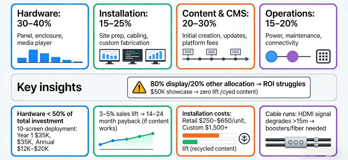 Digital Signage Total Cost of Ownership (TCO) Breakdown Digital Signage Total Cost of Ownership (TCO) Breakdown